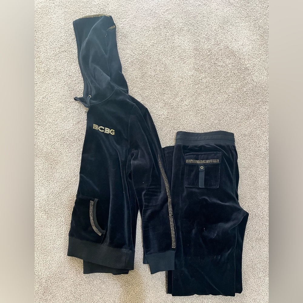 BCBG Black Velour Set
